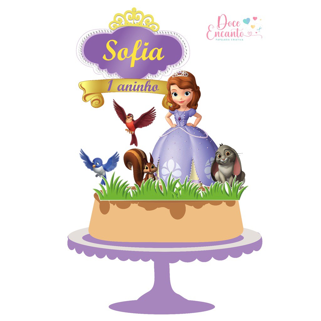 Topo de bolo Princesa Sofia
